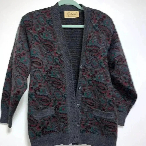 women's 90s  Vintage Gilen Wool Blend Cosby knit  Retro size S y2k sweater. - Picture 1 of 9